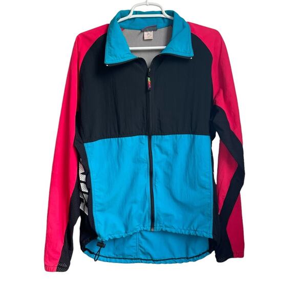 Men’s Hind Colorblock‎ Vintage Zip-up Bicycle Athleisure Active Jacket sz Large - Picture 1 of 13